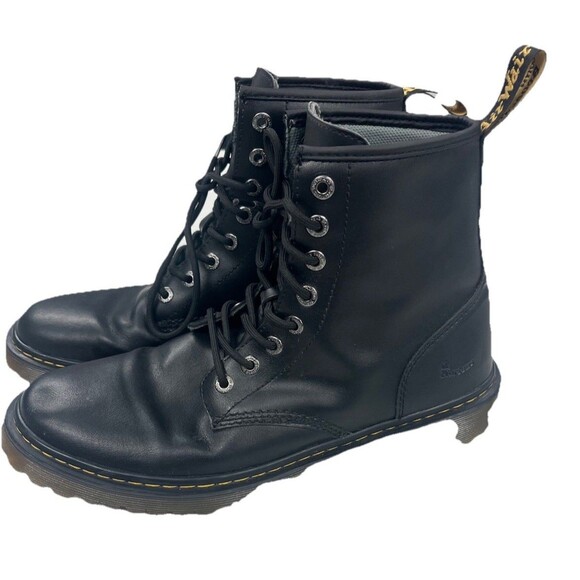Dr Martens Awley Combat Biker Ankle Boots Mens 13 M Black Leather High EUC main image 4